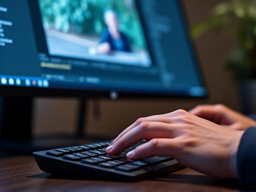 Orang mengedit gambar di komputer