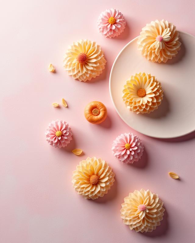 Set barang kemas yang digambar dengan indah, fotografi produk.